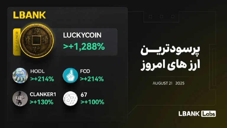 رمزارزهای برتر ۳۰ مرداد ۱۴۰۴ در صرافی Lbank