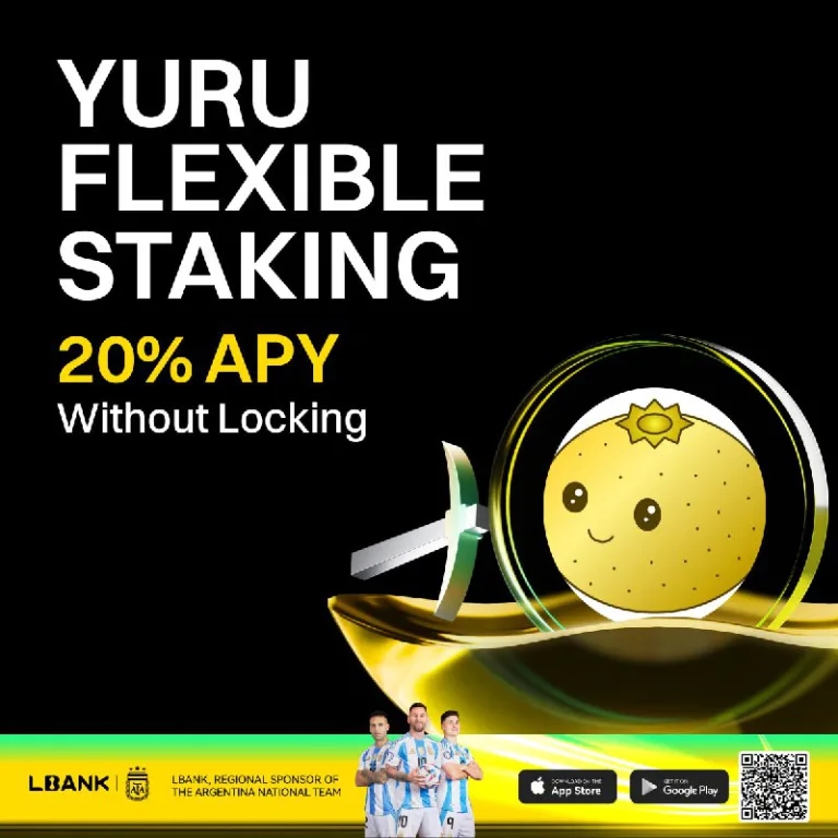 استیکینگ منعطف YURU با سود سالانه ۲۰٪ در صرافی Lbank