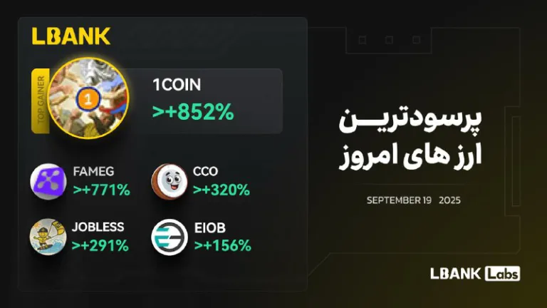 پنج رمزارز برتر ۲۸ شهریور ۱۴۰۴ در صرافی Lbank