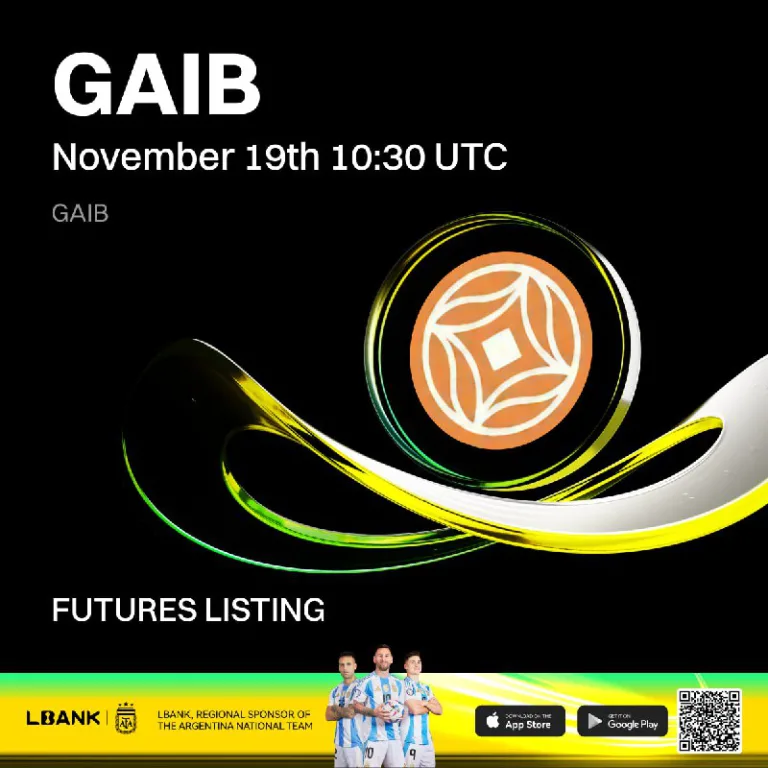 لیست شدن قرارداد دائمی GAIBUSDT در صرافی Lbank ۲۸ آبان ۱۴۰۴